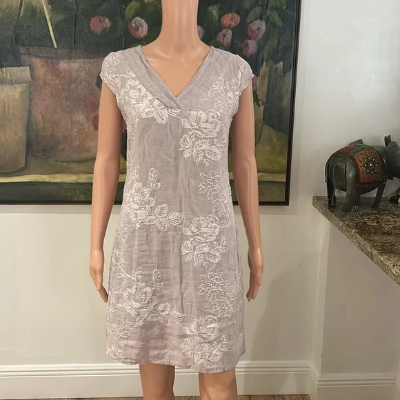 Lina Tomei Dresses Lina Tomei Embroidered Linen Dress Poshmark